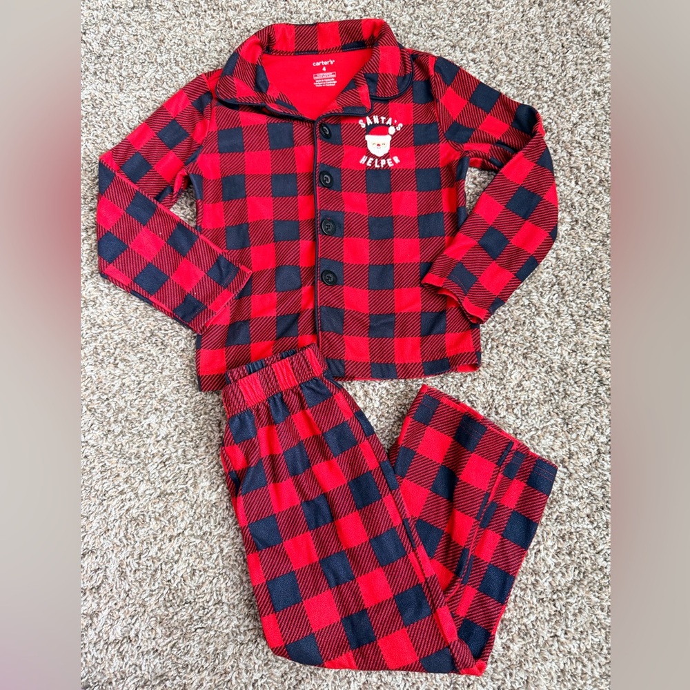Carter's Red and Black Checkered Kids Pajama Set